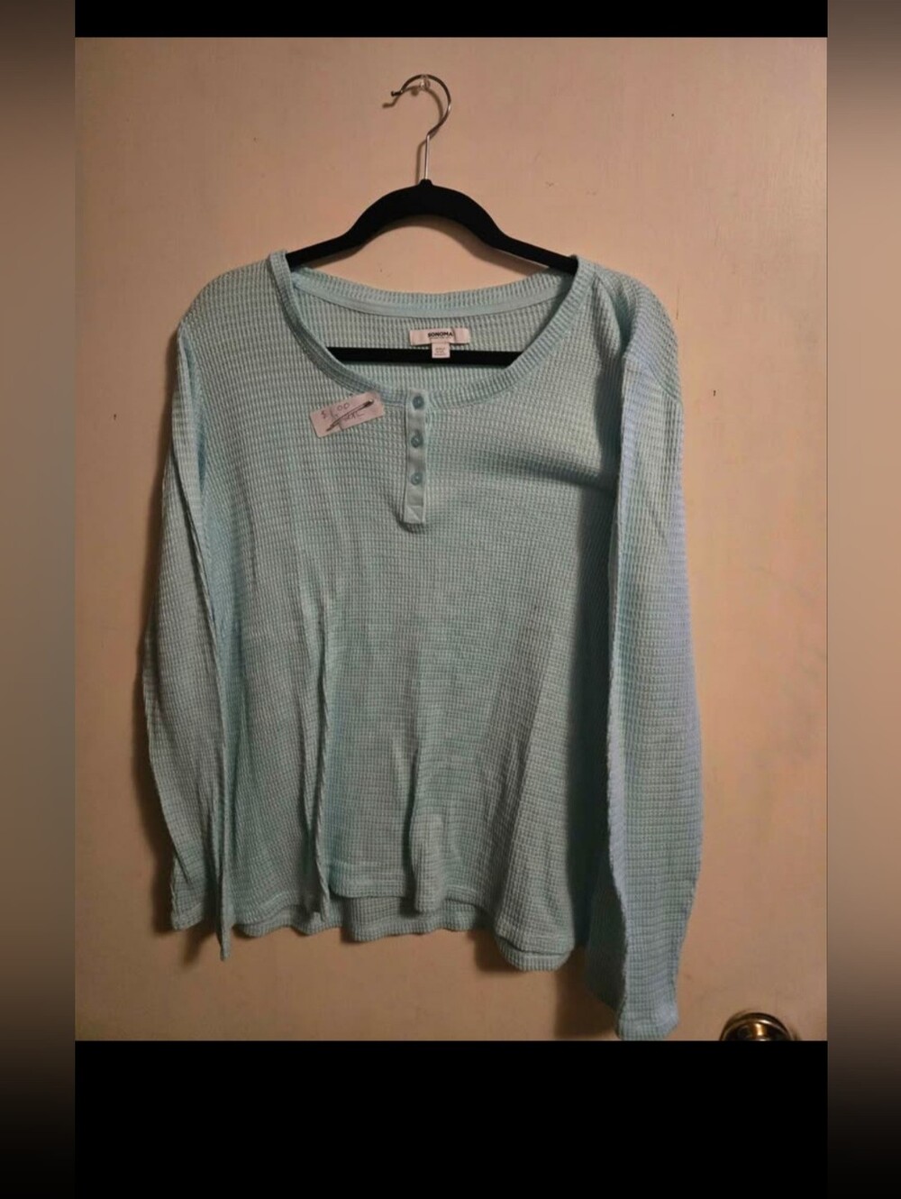 Sonoma Sky Blue Waffle Knit Top